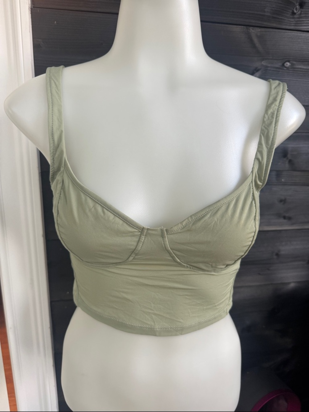 Free people lightweight cropped top bralette green